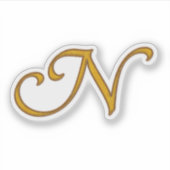 金ゴールドラグジュアリーモノグラムN シール (正面)