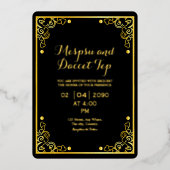 金ゴールドラグジュアリー招待状カードゴールドフォイルデザイン 箔招待状 (正面)