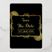 金ゴールドラグジュアリー招待状カードゴールドフォイル 箔招待状 (裏面)