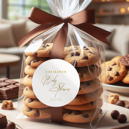 金ゴールドラグジュアリー書道赤ちゃんシャワーシール ラウンドシール