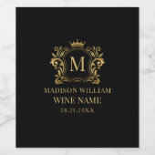 金ゴールドラグジュアリー王室のシールバッジズヴィンテージオーナメント ワインラベル (シングルラベル)