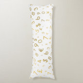 金ゴールドラグジュアリー番号と通貨記号パターン ボディピロー (正面縦)