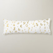 金ゴールドラグジュアリー番号と通貨記号パターン ボディピロー (正面)