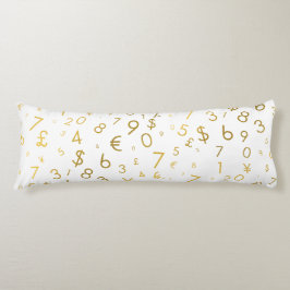 金ゴールドラグジュアリー番号と通貨記号パターン ボディピロー