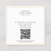 金ゴールドラグジュアリー番号&通貨インフルエンサーの写真 スクエア名刺 (裏面)