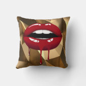 金ゴールドラグジュアリー美しいグラマールレッドドリップドリップリップ クッション (裏面)