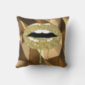 金ゴールドラグジュアリー美しいグリッタードリップドリップリップ クッション (裏面)