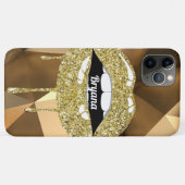 金ゴールドラグジュアリー美しいグリッタードリップドリップリップ Case-Mate iPhoneケース (裏面(横))