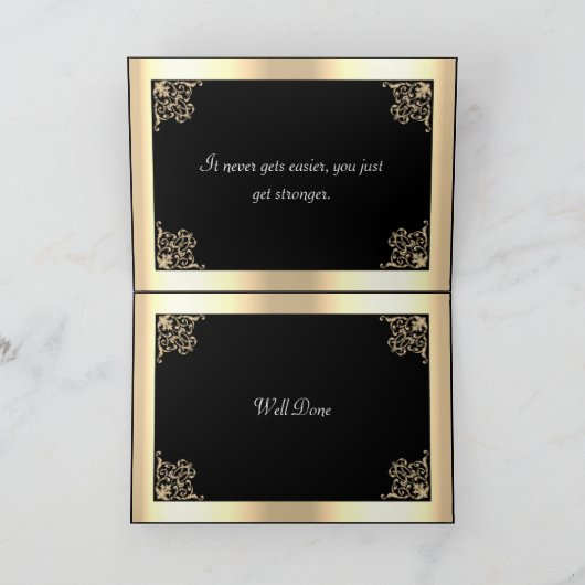 金ゴールドラグビースポーツ大会祝い カード (内部)