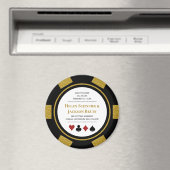 金ゴールドラスベガスウェディングザデイトトランプのポーカーチップ マグネット (インサイチュ (食洗機))