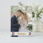 金ゴールドラスベガ結婚スの写真ありがとう サンキューカード (スタンド正面)