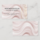 金ゴールドラックスモダンライン |絹織物 名刺 (正面/裏面)