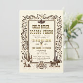 金ゴールドラッシュゴールデンイヤーズ西ヴィンテージ誕生日 招待状 (スタンド正面)