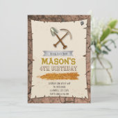 金ゴールドラッシュパーティー誕生日の招待状 招待状 (スタンド正面)