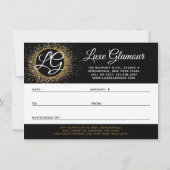 金ゴールドラッシュブローバー美しいギフト証明書カード 招待状 (裏面)