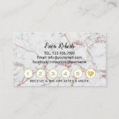 金ゴールドラッシュメイクアップアーティストバラ金ゴールド大理石ロイヤリティ ロイヤリティカード (裏面)