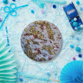 金ゴールドラッシュ紙プレート、7"ラウンド ペーパープレート (パーティー)