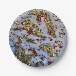 金ゴールドラッシュ紙プレート、7"ラウンド ペーパープレート