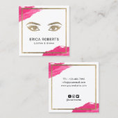 金ゴールドラッシュ&ブローズメイクアップアーティスト美しいサロン スクエア名刺 (正面/裏面)