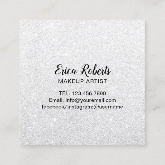 金ゴールドラッシュ&レッドリップメイクアップアーティスト美しいサロン スクエア名刺 (裏面)