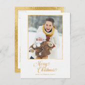 金ゴールドラディアンスメリークリスマススクリプト写真 ポストカード (正面/裏面)