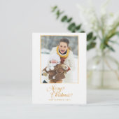 金ゴールドラディアンスメリークリスマススクリプト写真 ポストカード (スタンド正面)