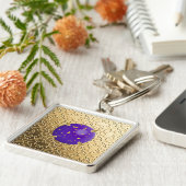 金ゴールドラピスラズリフェイク宝石のダマスク キーホルダー (側面)