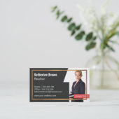 金ゴールドラフェイクイン&ハウスシルエット不動産仲介業者写真 名刺 (スタンド正面)