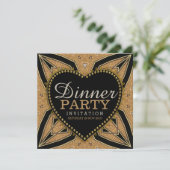 金ゴールドラブアールデコディナーパーティの招待状 招待状 (スタンド正面)