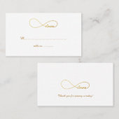 金ゴールドラブインティ結婚ティのテーブル座席表 プレイスカード (正面/裏面)