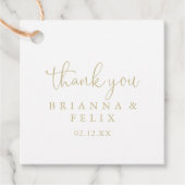 金ゴールドラブスクファンシーリプト結婚式の引き出物ラベル フェイバータグ (正面)