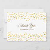 金ゴールドラブハートの紙吹雪エレガントスクリプトありがとう サンキューカード (正面)