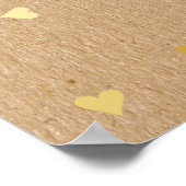 金ゴールドラブハートベビーシャワー歓迎サイン ポスター (角)