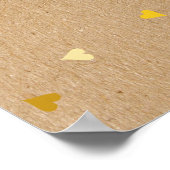 金ゴールドラブハートベビースプリンクルボホウェルカムサイン ポスター (角)