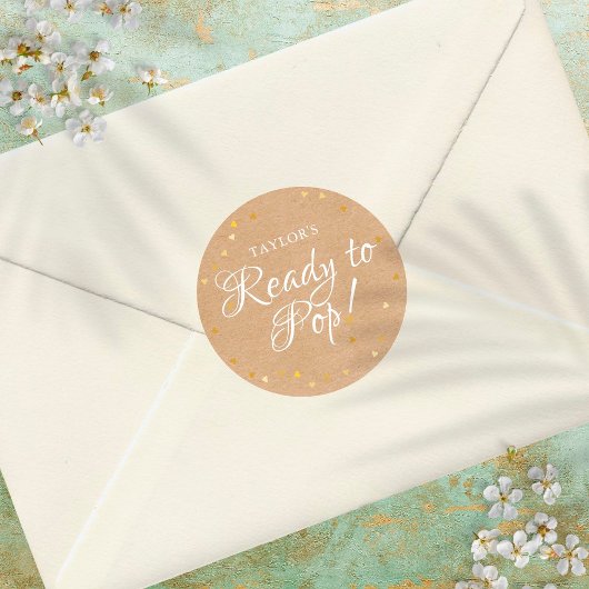 金ゴールドラブハートベビーポップ・アートのシャワーBoho準備 ラウンドシール