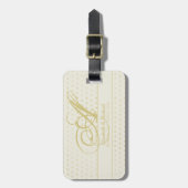 金ゴールドラブハートモノグラ結婚ムのギフトニューリュウズ ラゲッジタグ (正面縦)