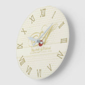 金ゴールドラブハートモノグラ結婚ムのギフトニューリュウズ ラージ壁時計 (傾斜)