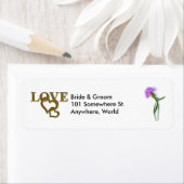 金ゴールドラブハート&パープルティスル差出人住所 ラベル (インサイチュ)