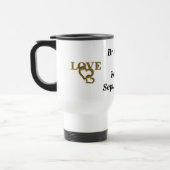 金ゴールドラブハート、名前と日付の結婚タンブラー トラベルマグ (左)