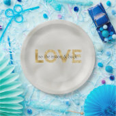 金ゴールドラブムーンアンドバック ペーパープレート (パーティー)