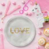 金ゴールドラブムーンアンドバック ペーパープレート (パーティー)