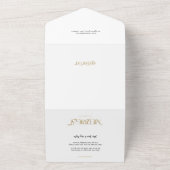 金ゴールドラブ&ジョイタイポグラフィ2枚 – 写真 オールインワン招待状 (外側)