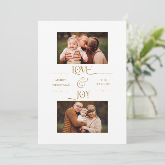 金ゴールドラブ&ジョイタイポグラフィ2枚 – 写真 シーズンカード (スタンド正面)