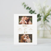 金ゴールドラブ&ジョイタイポグラフィ2枚 – 写真 シーズンポストカード (スタンド正面)