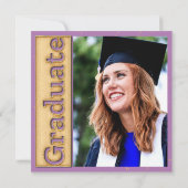 金ゴールドラベはっきりしたンダー写真卒業パーティー 招待状 (裏面)