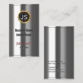 金ゴールドラベル王室のクロムメタルルック名刺 名刺 (正面/裏面)