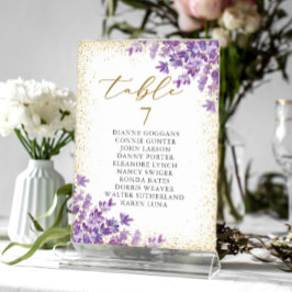 金ゴールドラベンダーのテーブル番号座席表 招待状