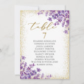 金ゴールドラベンダーのテーブル番号座席表 招待状 (裏面)