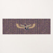 金ゴールドラベンダーエジプトプリンセス象形文字 ヨガマット (裏面(横))