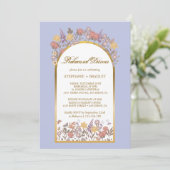 金ゴールドラベンダーエレガントなウェディングリハーサルディナー 招待状 (スタンド正面)